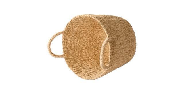 productfoto van Mand Abaca Handvat Off white 30x25cm liggend gefotografeerd