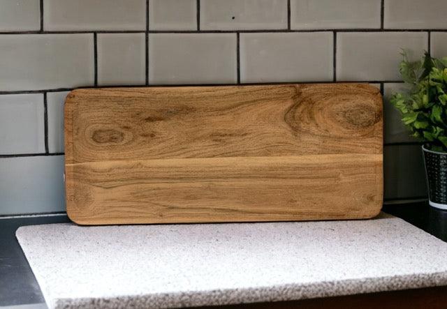 Dienblad Hout Acacia Naturel 30x18x1,5cm staand op een aanrechtblad