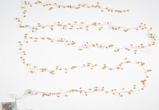 oerverlichting guirlande goud met belletjes en 90 led-lampjes