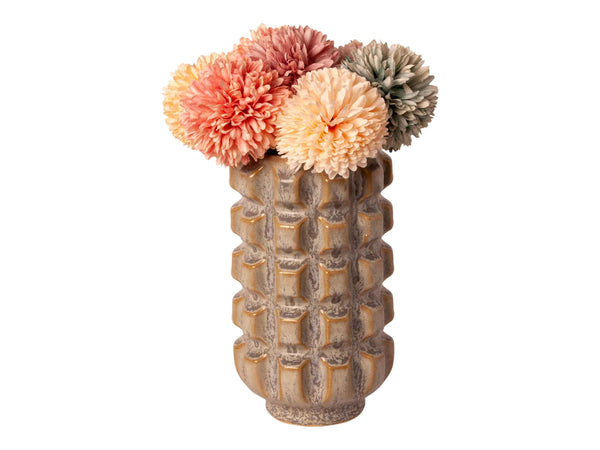 Keramiek Vaas/ Bloempot PTMD 17 cm hoog in de kleur Grijs/blauw. - WinQ!
