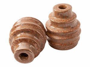 Set van twee stuks keramiek Kandelaren 12 cm hoog Beige - WinQ!