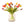 20 stuks kunsttulpen in 5 verschillende kleuren, geel,mauve, oranje, fuchsia op een bijpassende helder glasvaas - WinQ