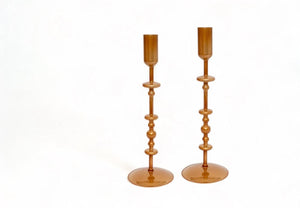 2 stuks glaskandelaar metallic goud 10x25cm