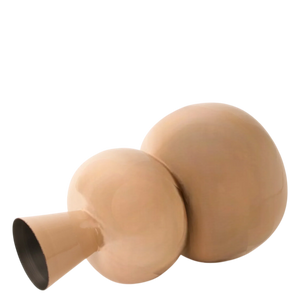 Beige moderne vaas met ronde vormen, keramiek, interieurdecoratie
