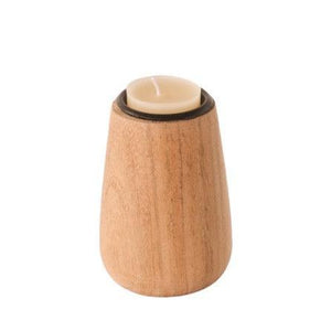 Theelichthouder Naturel Acacia Hout 7x10cm met theelicht