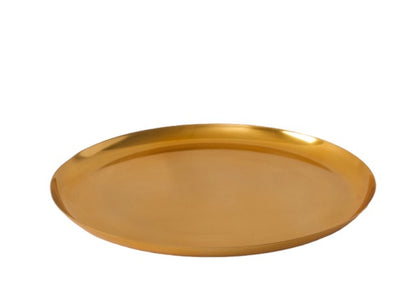 decoratie schaal voor opmaak in een glimmende goudkleur  diameter 30cm