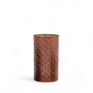 Waxinelichthouder met gaasmotief 10x6cm Antiek Koper - WinQ!