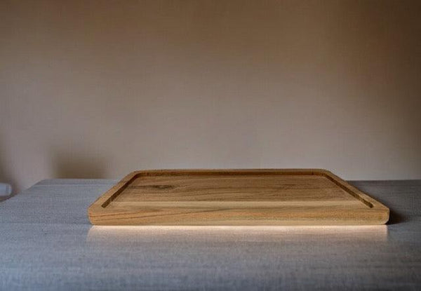 Schaal Naturel Acacia 35x15x2cm op tafel