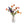 Kunstbloemen Veldboeket Rood/ Blauw/ Oranje inclusief Glasvaas