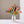 Kunstbloemen Veldboeket Rood/ Blauw/ Oranje inclusief Glasvaas op witte tafel tegen taupe kleurige muur