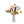 Kunstbloemen Veldboeket Rood/ Blauw/ Oranje inclusief Glasvaas