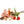 Kunstbloemen boeket Bloemen Rood/ Roze/ Oranje liggend gefotografeerd