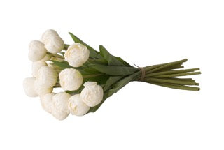 liggend boeket van witte tulpen