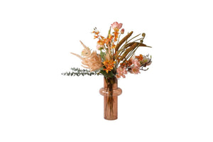 Veldboeket kunstbloemen bloemen in de kleurcombinatie Zalm en Oranje