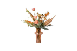 Veldboeket kunstbloemen bloemen in de kleurcombinatie Zalm en Oranje