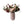 Gebonden kunstbloemen op een keramieken mauve kleurige vaas Het boeket is in een paars Roze kleurencombinatie met onder andere tulpen en gerbera en eucalyptus.