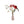 Moederdag boeket in de kleur rood op een zacht roze vaas op een houten zuil met de volgende kunstbloemenHibiscus Nerine Rood Papaver rood Dahlia Rood Chasmantia 