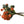 Gebonden kunstbloemen Boeket In Oranje metTulp warm Oranje Eucalyptus Zinnia Oranje Scherm oranje liggend gebonden gefotografeerd