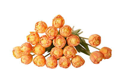 Kunstboeket met 21 tulpen in oranje