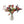 Gebonden Moederdag kunstbloemen Boeket in Rood met Hibiscus, Tulp Rood, Bes Blauw, Tak Eucalyptus Grijs/Rood in een glasvaas van helder glas 