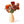 Een kunstbloemen boeket met dahlia's in rood, oranje, lila en oud roze op een beige vaas van 20cm hoog - WinQ