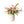 Productfoto van een boeket kunstbloemen met een diverse soorten bloemen op een metalen hoogglans vaas met marmeren  motief