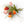 Liggend boeket met 9 tulpen oranje, rood en rozeafgewerkt met decoratie grassen-WinQ