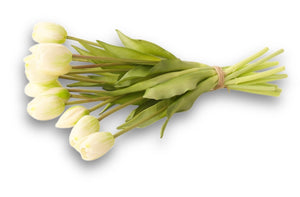 gebonden van een boeket realtouch witte kunsttulpen 15stuks-WinQ