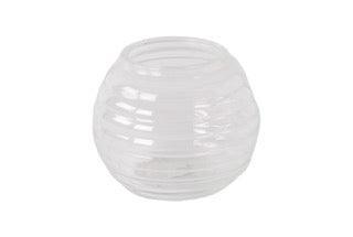 ronde glasvaas met ribbels
