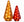 2 glazen cones pink en donkerrood glas uitgevoerd met led op een schaal met sneeuw - WInQ