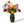 Boeket met diverse kunsttulpen in diverse kleuren, rood, oranje, paarse, lila op een groene vaas gebonden met decoratieve takken - WinQ