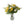 Plukboeket van voorjaarsbloemen in de kleuren geel en wit met groen gebonden op een glasvaas van helder glas , productfoto