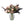 Kort Gebonden Boeket Kunstbloemen Zacht Rozebos Tulp zacht roze Fluitekruid Roze kastanje Stone Ranoinkel Roze Tack Eucalyptus Grijs/ Rood op een glasvaas van helder glas