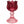 Glazen waxinelichthouder op voet bordeaux en pink voet 7x14 cm - WinQ