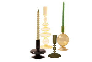 Complete set in glaskandelaren in de kleuren geel, zwart en goud - WinQ