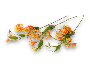 3 losse takken kunstbloemen gloriosa in de kleur oranje