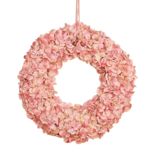 Kunstbloemen krans roze hortensia voor interieurdecoratie of cadeau -WinQ