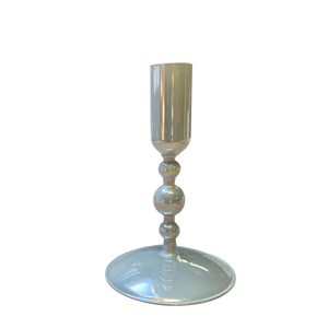 Metallic off white kandelaar  15cm hoog - WinQ