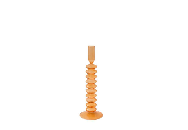 Oranje kandelaar van glas 29,5cm hoog - WinQ!