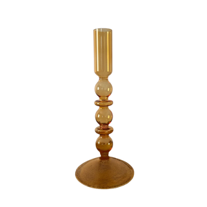 Productfoto glaskandelaar geel 22cm hoog - WINQ