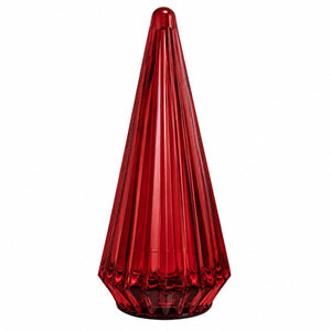 Glazen Kerstboom met  LED Verlichting bordeaux 10x24 cm – Batterij - WinQ