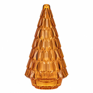 Glazen Kerstboom met  LED Verlichting Oranje 10x24 cm – Batterij - WinQ