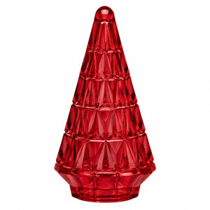 Glazen Kerstboom met  LED Verlichting Rood 10x24 cm – Batterij - WinQ