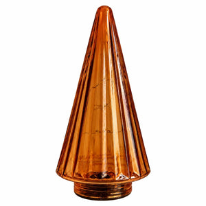 Glazen Kerstboom met LED Verlichting Amber 10x24 cm – Batterij - WinQ