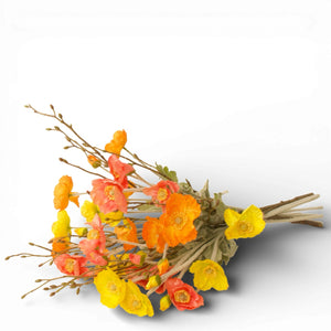 Boeket kunstbloemen met oranje en gele bloemen, WinQ interieurdecoratie cadeau