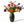 Mooi  Kunstbloemen boeket met diverse soorten kunsttulpen in diverse kleuren, rood, oranje, paarse, lila op een groene vaas gebonden met decoratieve takken - WinQ