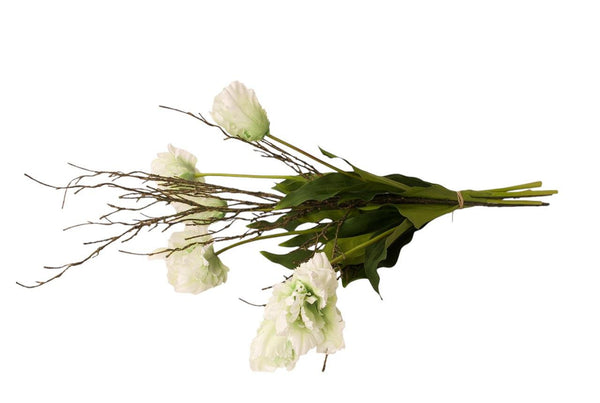 Liggend boeket met 6 witte tulpen - inQ