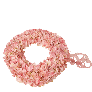 Liggende krans van hortensia kunstbloemen voor op tafel of aan de muur- WinQ