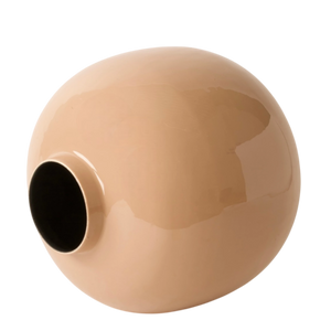 Grote metalen vaas  met een hoogte van 33cm in de kleur Dark beige - WInQ
