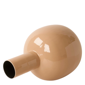Liggende bolvormige vaas metaal beige  26x26x40cm -WinQ
